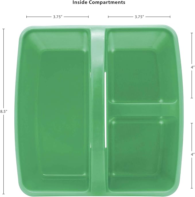 Teacher Created Resources Mint Portable Plastic Storage Caddy 6-Pack for Classrooms, Kids Room, and Office Organization, 3 Compartment