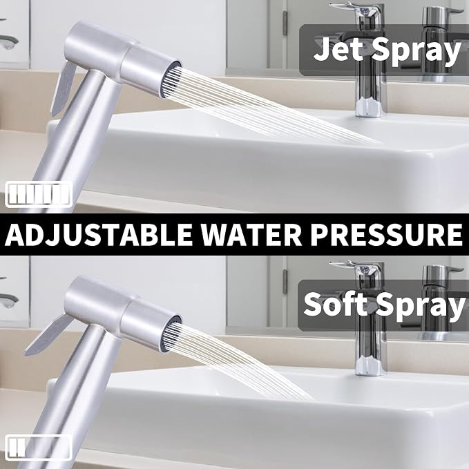 Handheld Bidet Sprayer for Toilet, Brass Jet Spray for Feminine & Baby Wash | Brass bidet sprayer, pressurized jet spray for feminine wash, baby care & toilet cleaning, easy install with all accessories