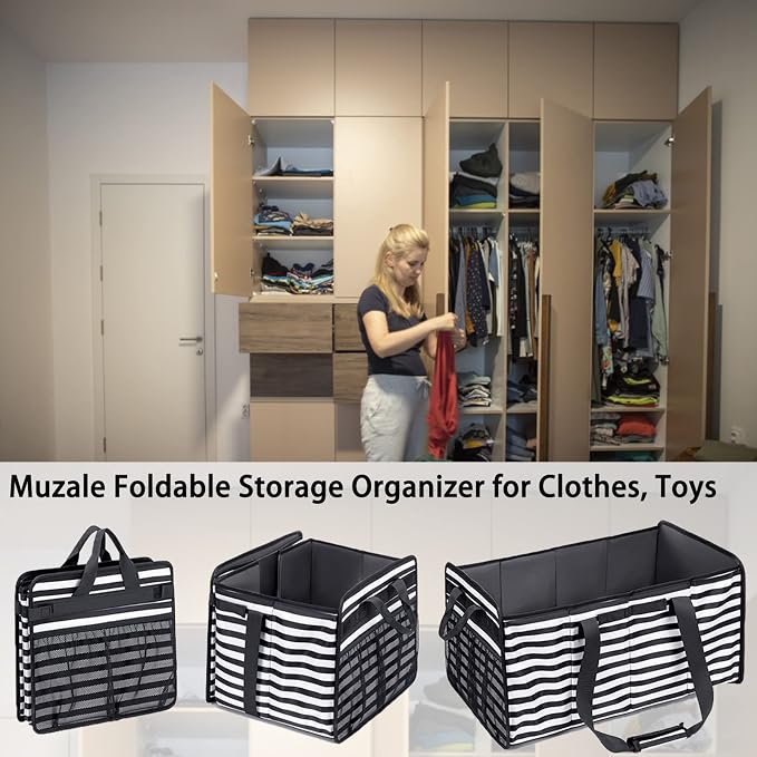 Extra Large Utility Tote Bag with Wire Frame Reusable Grocery Bags Foldable Heavy Duty Shopping Bags for Groceries Collapsible Totes with Handles for Carrying Heavy Loads Storage Car Trunk
