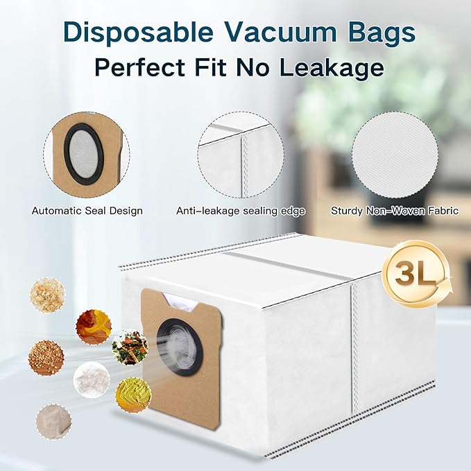 Replacement Parts for Eufy C10 Robot Vacuum Cleaner Accessories, 2 Roller Brush, 4 HEPA Filters, 6 Side Brushes, 6 Dust Bags, 1 Clean Tool, 1 Screwdriver