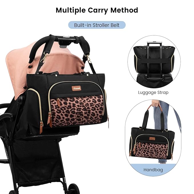 LOVEVOOK Breast Pump Bag & Diaper Tote - 3Pc Set for Breastfeeding Moms - Laptop Pocket, Cooler & Changing Pad - Fits Most Pumps