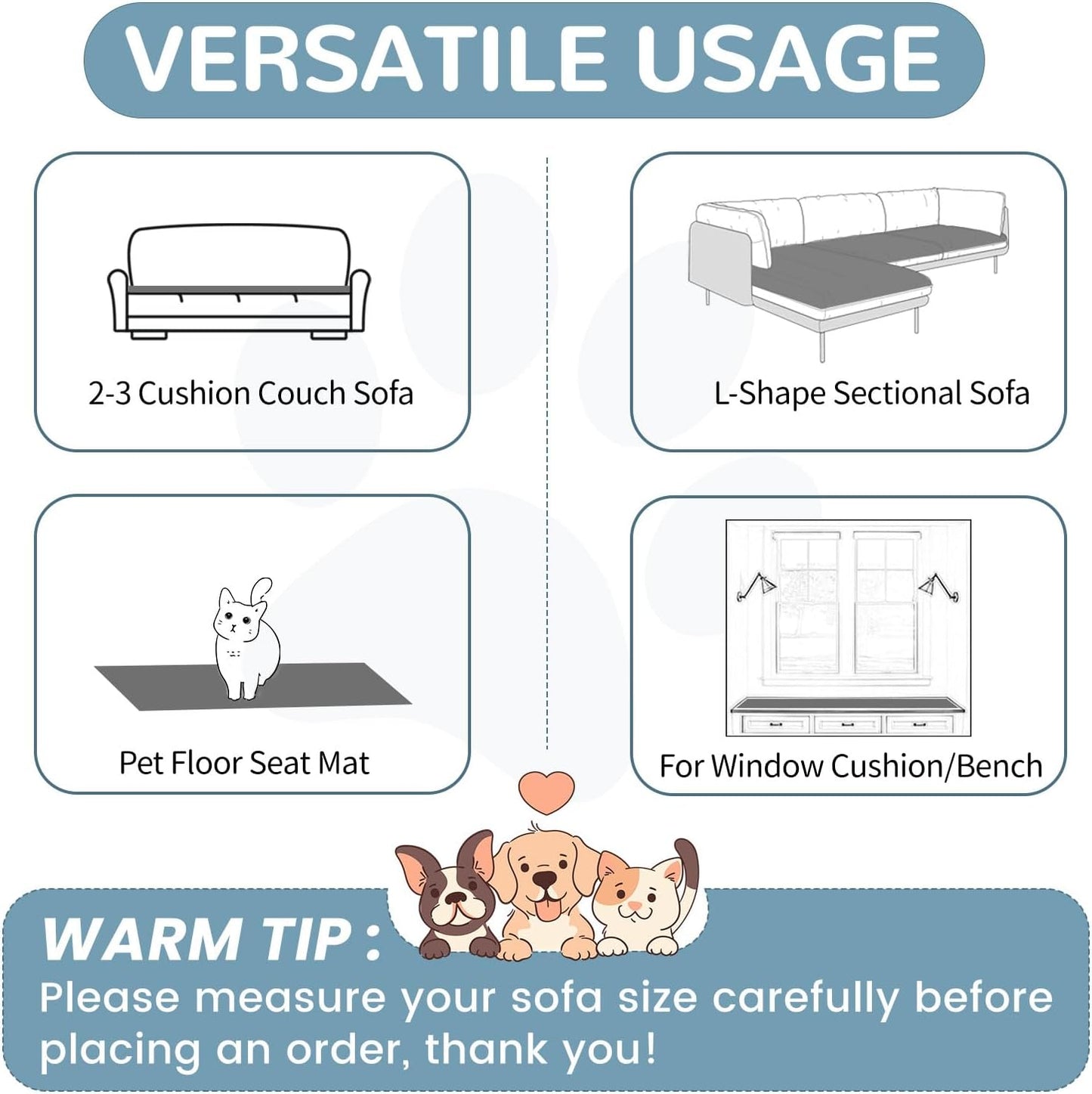 OTOB Couch Cover for Dogs Washable, Non Slip Plush Sofa Covers for 3 Cushion Couch, Fuzzy Pet Friendly Mat Bed Furniture Protector Sofa Slipcover, All Seasons (Dark Gray, 27.6" x 70.9")