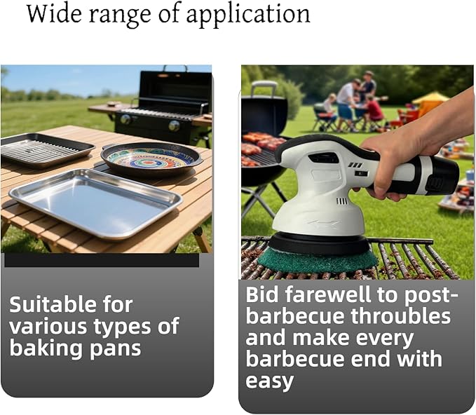 Electric Grill Brush BBQ Bristle-Free Electric Grill Cleaner Barbecue Cleaner Brushes with Replaceable Heads Grill Scrubber for Outdoor Grill - Suitable for All Kinds of Grill