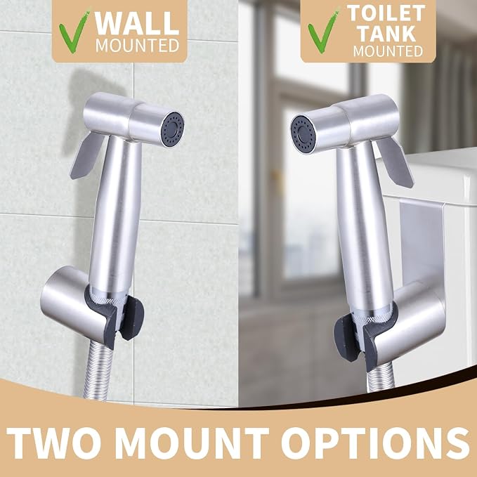 Handheld Bidet Sprayer for Toilet, Brass Jet Spray for Feminine & Baby Wash | Brass bidet sprayer, pressurized jet spray for feminine wash, baby care & toilet cleaning, easy install with all accessories