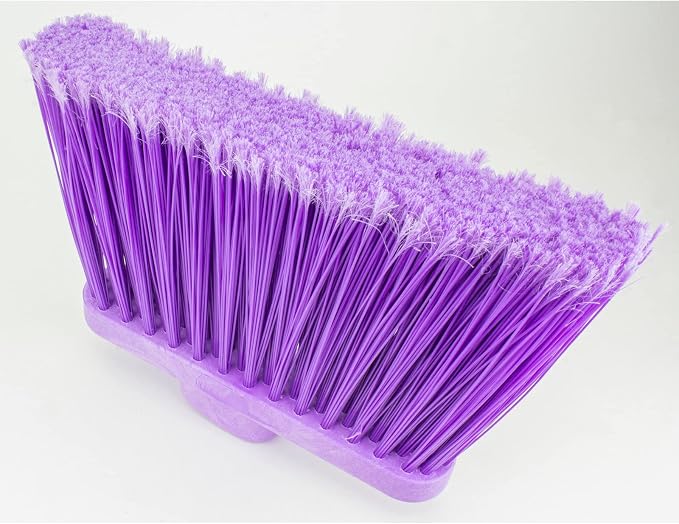 SPARTA Plastic Large Debris, Angled, Broom Head with Color Coded for Indoor, Outdoor, Home, Restaurant, Lobby, Office, 12 Inches, Purple, (Pack of 12)