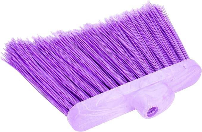 SPARTA 41082EC68 Plastic Color Coded Broom, Flagged Bristles, Long Broom With Angled Head For Large Debris, 56 Inches, Purple