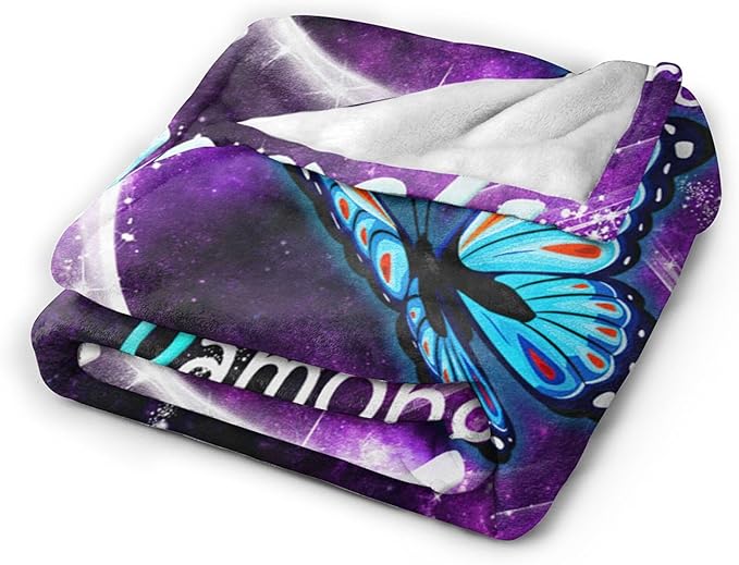 Blue Butterfly Blanket Throws - Soft Warm Cozy Fleece Throw Blanket for Girls, Women, Kids, Adults - 80"x60"