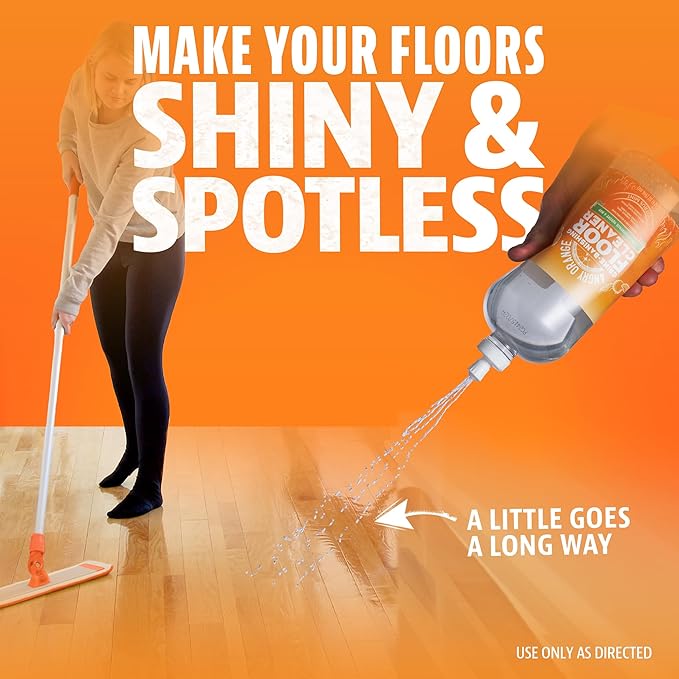 ANGRY ORANGE Hardwood Floor Cleaner - No-Rinse, Pet-Safe, Residue Free Multi-surface Cleaning Solution for Pet Urine, Grime & Everyday Dirt - Made in USA - Citrus Mint - 32 oz - Value 2 Pack