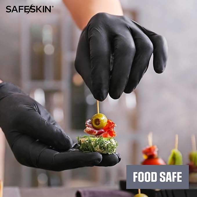 SAFESKIN Ultralight Disposable Nitrile Gloves - 2.0 Mil - Powder Free, Latex Free, All Purpose, Food Prep, Cooking, Cleaning
