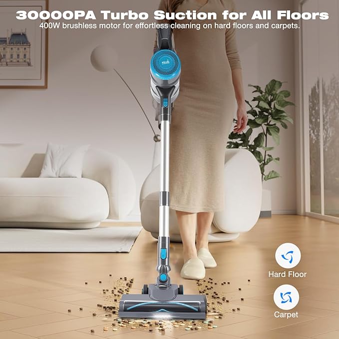 HAUSMEISTER VoltVac Go Cordless Vacuum Cleaner for Home Pet Hair, Portable Handheld Rechargeable Vacuum (Gray)