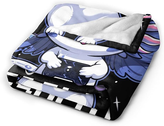 Axolotl Gaming Blanket Throws Axolotl Gifts Cute Axolotl Game Throw Blanket for Boys Kids Gamesolotl Blanket Adults Soft Warm Cozy Fleece Blanket for Couch Sofa Bed 60"x50"