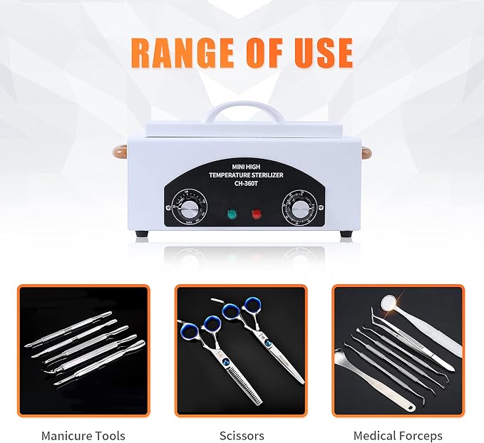 High Temperature Sterilizer Machine for Nail Tool Spa Pedicure tools Dry Heat Sterilizer Cabinet Salon Hairdressing Tool Equipment Sterilizer Tweezers