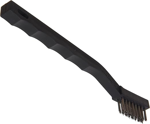 SPARTA Flo-Pac Grout Brush, Utility Brush with Crimped Stainless Steel Bristles for Cleaning, Detail Work, and Janitorial Use, 7 Inches, Black, (Pack of 12)