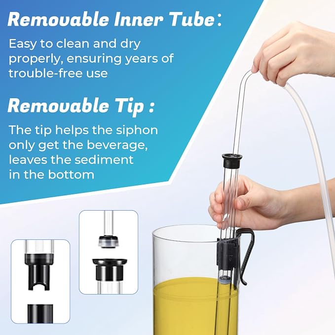 LemonRoad Wine Siphon Kit, Siphon for Wine Makings with 14'' Auto Pump, 6 Ft Tubing, Cleaning Brush, Clamp for Small Batch Beer Kombucha Mead Home Brewing Equipment