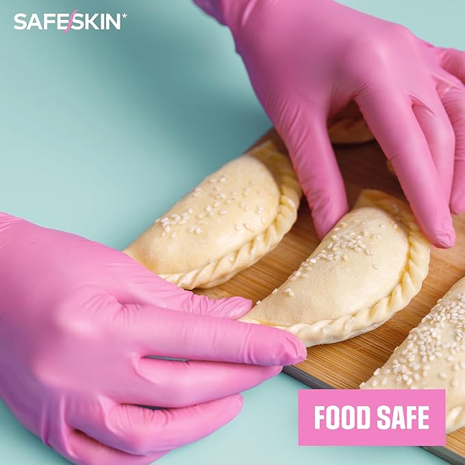 SAFESKIN Ultralight Disposable Nitrile Gloves - 2.0 Mil - Powder Free, Latex Free, All Purpose, Food Prep, Cooking, Cleaning