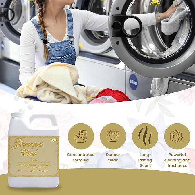 Tyler Candle Glam Wash Diva 64 Fl oz Laundry Detergent/with Glamorous Sachet Single Pouch Bonus Bentley Stain Remover Pen