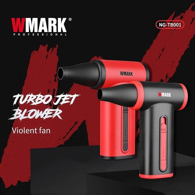 WMARK Compressed Air Duster Rechargeable Cordless-130000RPM Brushless Motor Stepless Control Handheld Mini Blower, 33m/s Wind Speed-Electric Air Duster for PC, Keyboard, Home, Car NG-TB001 (Black)