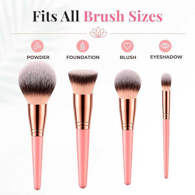 BRISEL 3-in-1 Makeup Brush Cleaner Machine & Dryer Electric Automatic Washer, Deep Clean & Dry in Minutes, USB Powered with LED, Fits All Brush Sizes, White & Rose Gold
