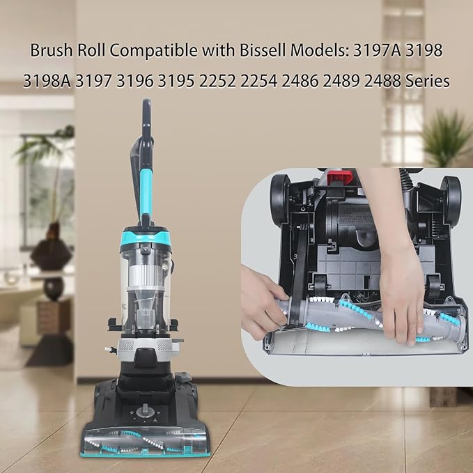 3197A Brush Roll Compatible with Bissell 3197A 3198 3198A 3197 3196 3195 2252 2254 2486 2489 2488 PowerForce Helix Bagless Upright Vacuum (2 Brush roll)