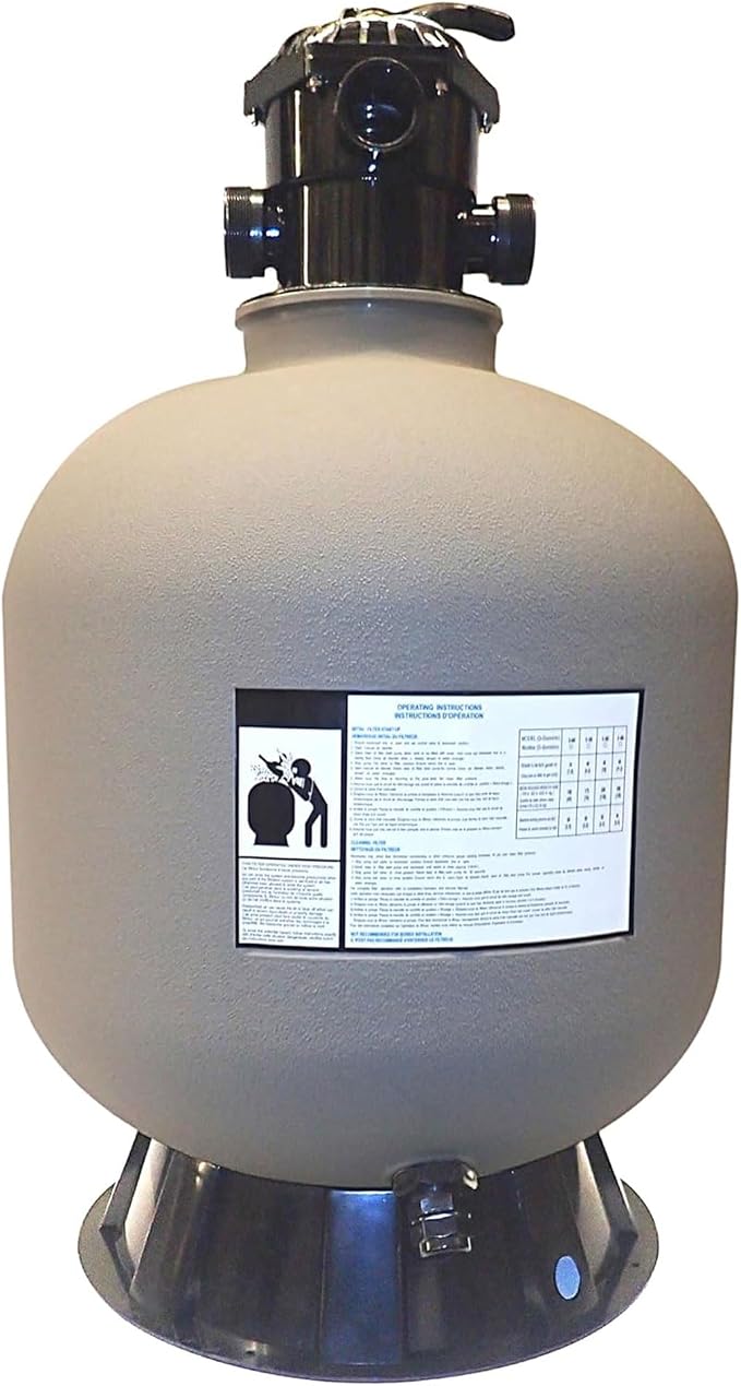 Swimline HYDROTOOLS BY SWIMLINE 22 Inch Sand Filter Combo Set With Stand & Multi Port Valve | 250 Pound Sand Capacity