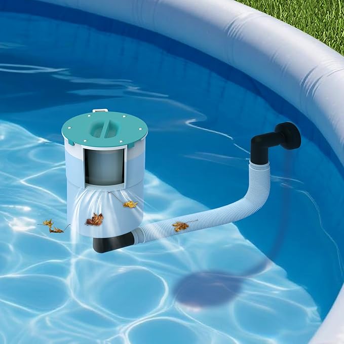Pool Skimmer-Above Ground Pool Skimmer,Floating Pool Surface Skimmer,Pool Accessories-Clean Debris Basket, Automatic Floating,Compatible with Various Swimming Pools, (Turquoise)