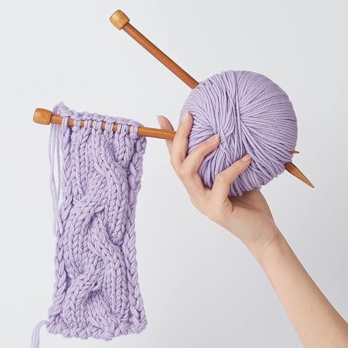 100% Merino Wool Yarn, 6-Ply Luxurious and Soft Yarn for Hand Knitting & Crocheting, 1.76 OZ/50g, 127 yds/116 Meters (Purple, 1 Ball)