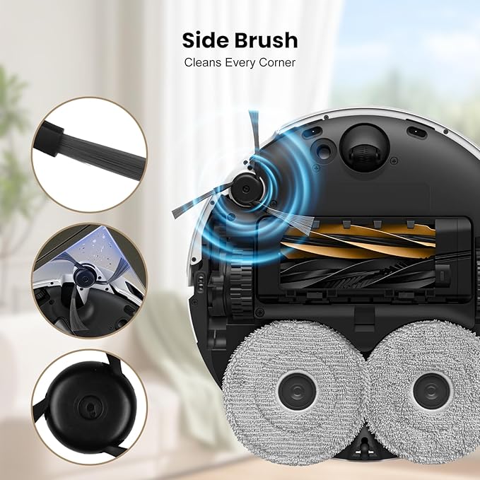 24Pcs Replacement Parts for Dreame X50 Ultra/L50 Ultra/Matrix10 ultra/L40s Pro Ultra/Mova V50 Ultra Robot, 2Main Brushes, 4Filters, 4Side Brushes, 6Mop Pads, 6Dust Bags, 1Cleaning Hook & 1Screwdriver