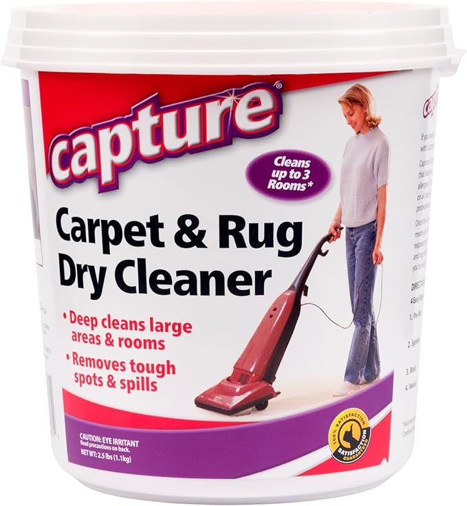 Capture Carpet & Rug Dry Cleaner: Carpet Deodorizer & Freshener Powder - Pet Odor Eliminator - Spot & Stain Remover - Fresh Natural Scent - Carpet Cleaner Powder - Dry Rug Powder Cleaner (2.5 lb)