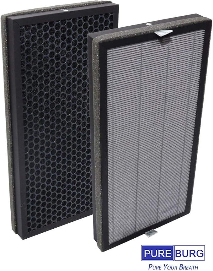 PUREBURG Replacecment Filter Compatible with Kenmore SMART 2300e Series PM4030 Air Purifier Part KF465, 2 Set (4 Filters) H13 HEPA Activated Carbon 3-Stage Filtration