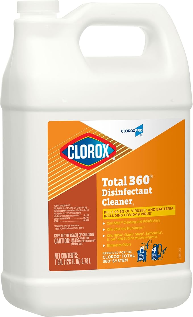 CloroxPro Total 360 Disinfectant Cleaner, Industrial Cleaning and Disinfecting Spray, 128 Ounces Each (4 Pack) - 31650