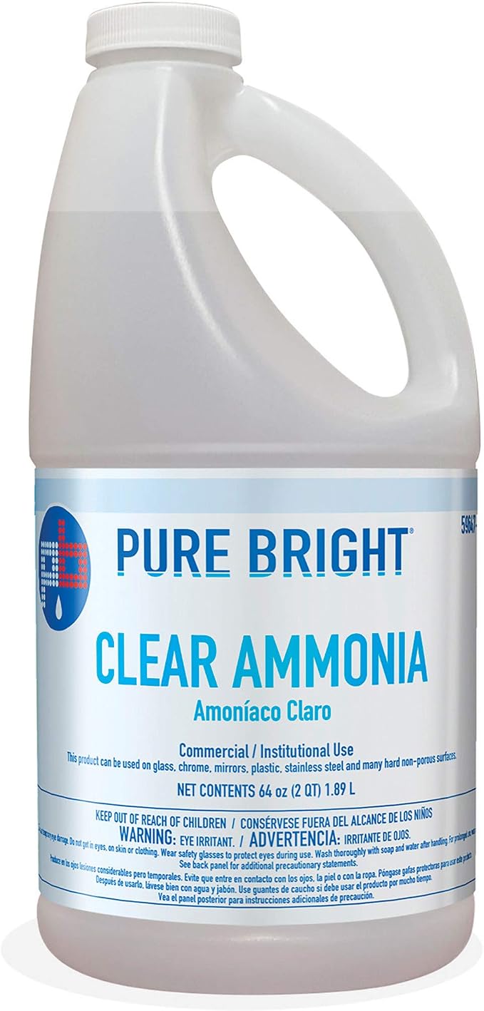 Pure Bright Clear Ammonia, 64 Oz Bottle, 8/carton