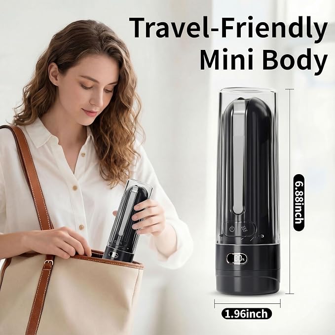 Portable Bidet for Travel, Personal Hygiene Sprayer Bottle for Women Men, Mobile Bidet Portable for Toilet,Electric Handheld High-Pressure Foldable USB-C Battery-Powered (Black)