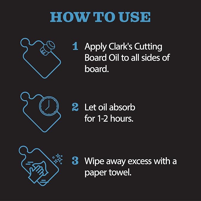 CLARK'S Cutting Board Care Kit with Coconut Oil - Includes Wax, Soap, Scrub Brush, Buffing Pad, and Applicator - for Kitchen Countertops, Butcher Blocks, Wooden Bowls and Utensils - Food Safe