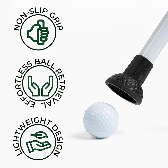 TAMP-IT 30" Gimme Grabber Golf Ball Retriever – Lightweight Pickup Tool, Easy Retrieval, Ideal for Scramble Play & Personal Use, Water Retriever Tool, Picker Upper Grabber, Non-Slip Golf Ball Picker