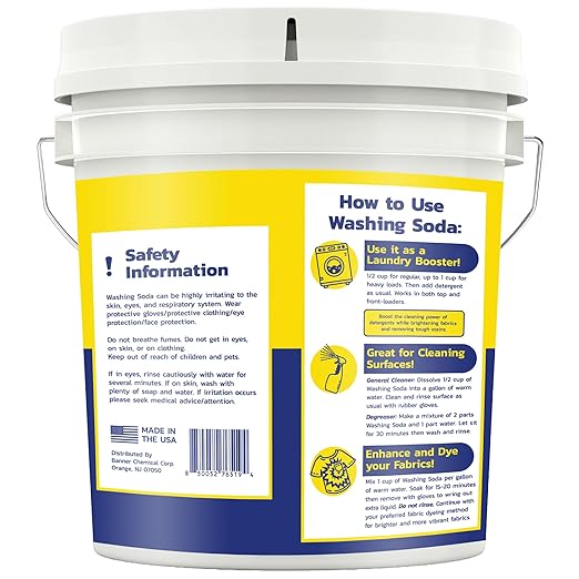 Soda Ash (10 lbs) - 100% Sodium Carbonate - Multipurpose Cleaner, Detergent Booster & pH Adjuster, High Purity for Industrial & Household Use, Made in USA