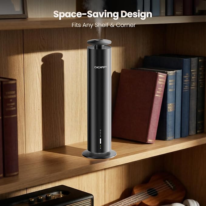 Waterless Essential Oil Diffuser for Large Room up to 1000 Sq Ft - Smart Hotel Scent Diffuser for Home with App, Remote & Timer, Whisper-Quiet Aluminum, Includes 2 x 120ml Oils