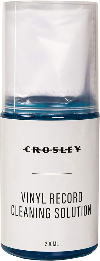 Crosley AC1024A 5-in-1 Record Cleaning Kit with Carbon Fiber Brush, Microfiber Cloth, Stylus Cleaner, Cleaning Solution, and Record Stand