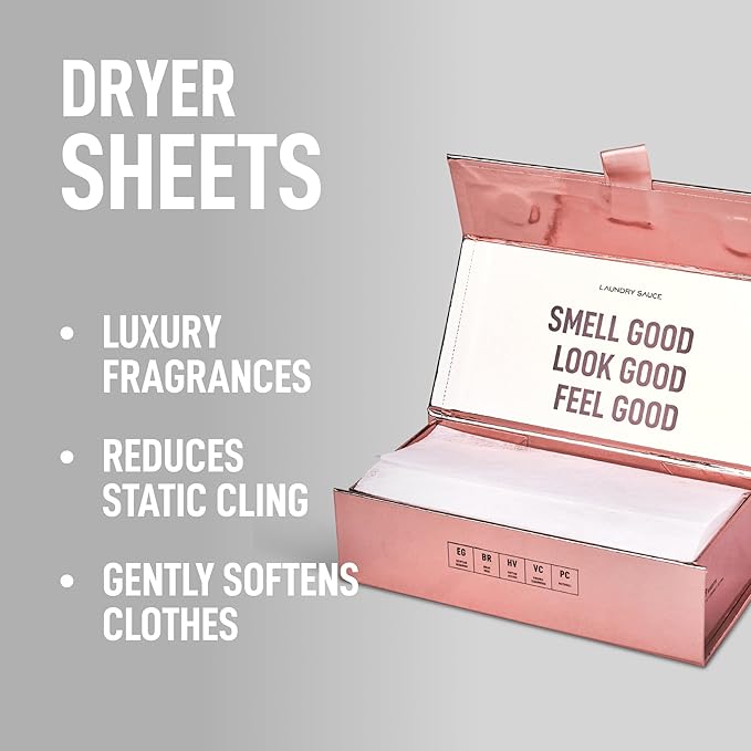 Laundry Sauce Bundle Set Luxury Scented Fabric Softener and Dryer Sheets Pack, Sophisticated Fragrances (Egyptian Rose)