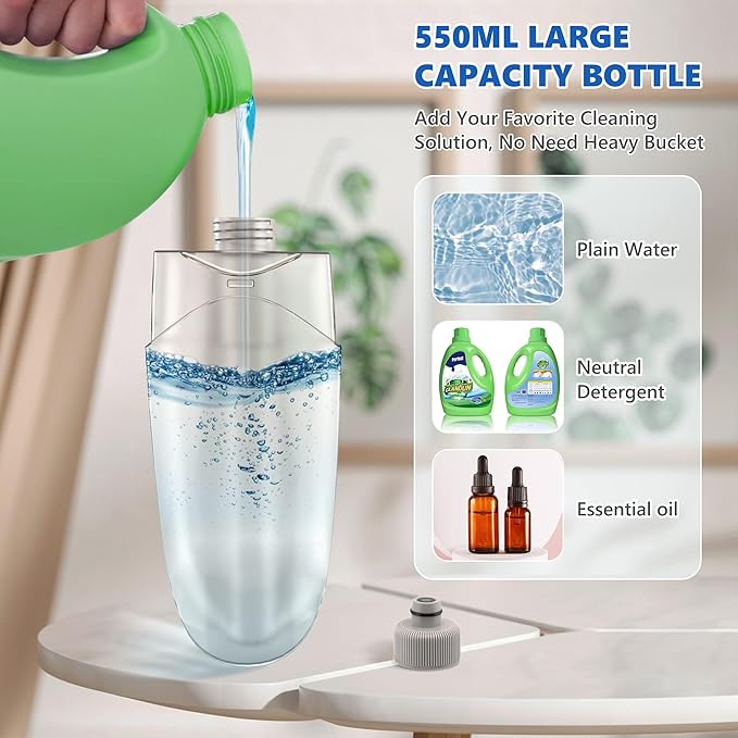 Spray Mops for Floor Cleaning - BPAWA Microfiber Floor Mop Flat Wet Mop Dry Dust Mop for Hardwood Laminate Wood Tile Vinyl Kitchen Bathroom Floors with 8 Washable Pads Reusable 550ML Refillable Bottle