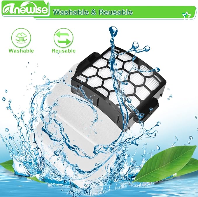 Anewise UV850 Filter Replacement for Shark Performance Lift Away UV850 UV900 Detect UV950 LA492 DuoClean Upright Vacuum, 2 HEPA Filters and 4 Foam & Felt Filters, Compare to Part #XHF320 & XFFK602UKT