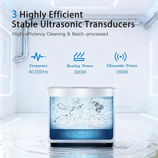 VUA 6L Commercial Ultrasonic Cleaner with Digital Timer & Heater, Professional Ultrasonic Parts Cleaner, Ultra Sonic Cleaning Machine with 300W Heated Cleaner for Glasses Industrial Parts Tools Lab