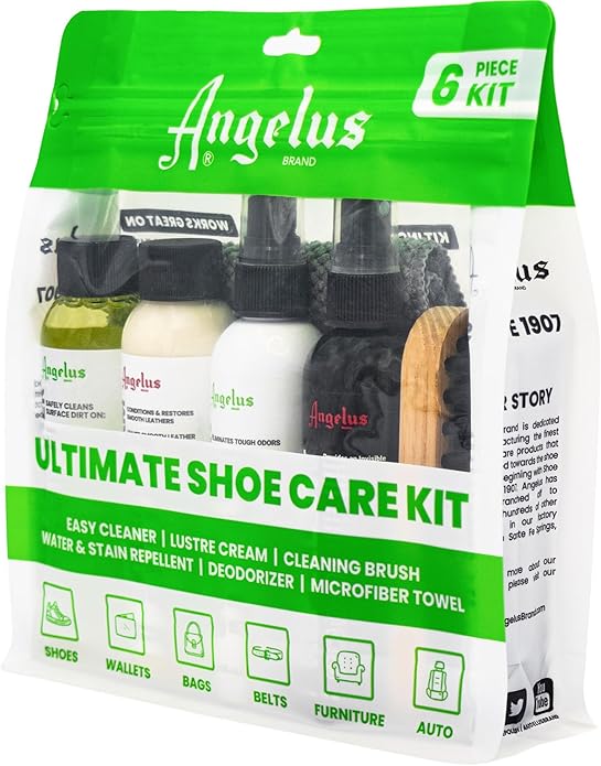 Angelus Sneaker Cleaning Kit | Shoe Cleaner Set for Sneakers, Boots, Leather, Suede | Complete Shoe Care Kit