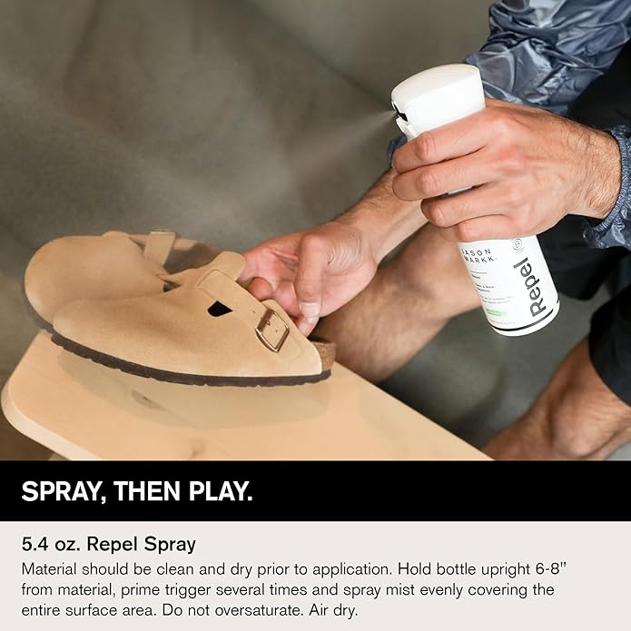 Jason Markk Repel Spray & Quick Clean Kit Shoe Cleaner, Ready-To-Use Foam with Delicates Brush, Protect with Water & Stain Repellent Spray, Non-Aersol, Ideal for Footwear, Safe for Leather, Suede, Nub