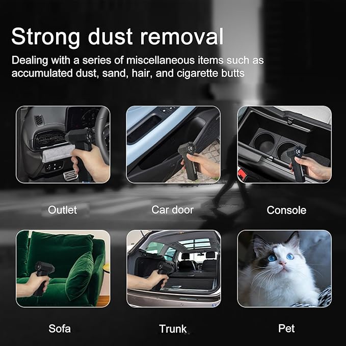 Electric Air Turbo Fan, Electric Air Duster Portable Fan & Flashlight 130000RPM Handheld Brushless Motor Dust Blower Cordless Dust Remover for Computer Keyboard Outdoor Burning Blowing Dust