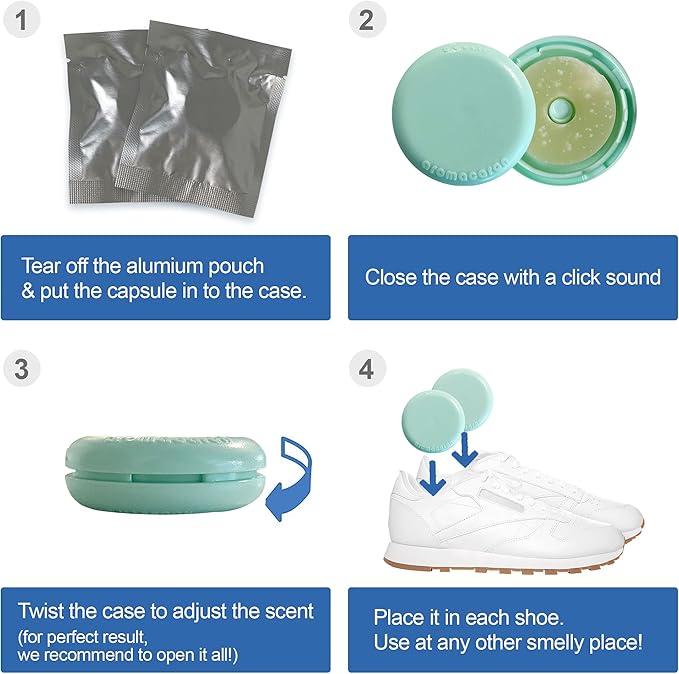 OnYourLife Natural Shoe Deodorizer Balls - Natural Odor Eliminating Shoe Deodorizers, Long Lasting Freshness, Invigorating Mountain Meadow Fragrance 1 Pack 2 Pieces