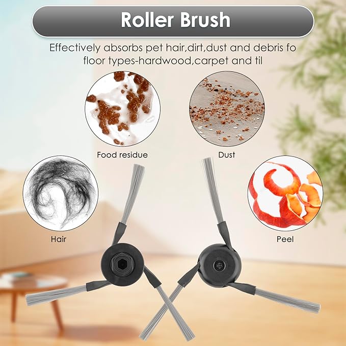 (21 Pack) D20 Pro Plus Replacement Parts Compatible with Dreame D20 Pro Plus Robot Vacuum Cleaner, 2 Roller Brushes, 5 Mop Pads, 4 HEPA Filters, 4 Dust Bags, 6 Side Brushes, Accessories Kit