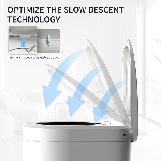 TOWNEW S2000 Smart Trash Can, Self-Sealing Touchless Trash Can with Motion Sensor, Automatic Liner Preparation, 5.5 Gallon Hands-Free Garbage Can for Kitchen, Bathroom & Office, Odor Reduction