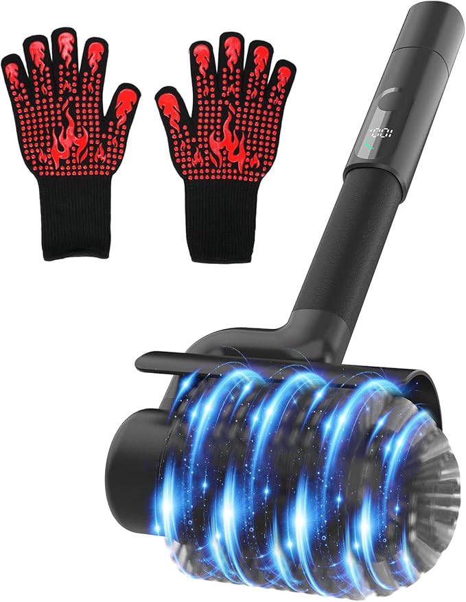 Electric Grill Brush Bristle-Free, 800RPM Safe Barbecue Cleaner with 30kg Pull Resistance 304 Stainless Steel, 120Mins Cordless Power Scrubber for World Cup BBQ, Save 70% Time