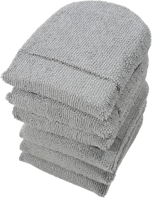 2pcs/6pcs Soft Microfiber Car Wax Applicator Mitts Polishing Sponge Wax Foam Applicator Pad for Car Cleaning Auto Detailing(Gray 6 pcs)