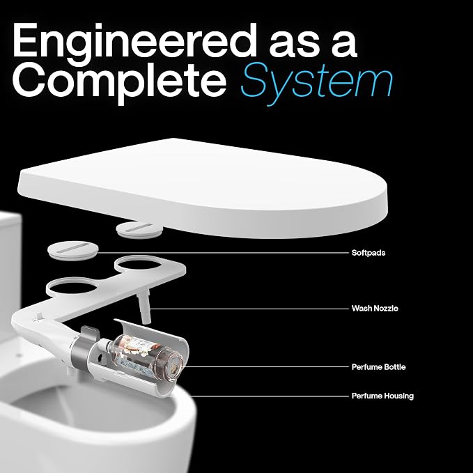 Bidet Attachment for Toilet — Scented Bidet with Fragrance Spray Odor Eliminator, Precision Nozzle Adjustable Pressure, Non-Electric Cold Water Leak-Proof (Nordic Wood, 2)